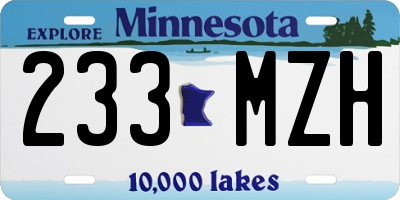 MN license plate 233MZH