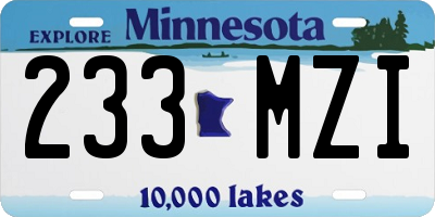 MN license plate 233MZI