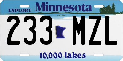 MN license plate 233MZL