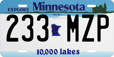 MN license plate 233MZP