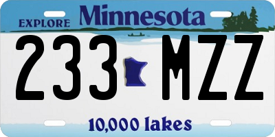 MN license plate 233MZZ