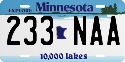 MN license plate 233NAA