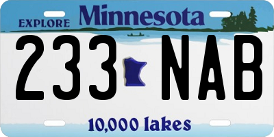 MN license plate 233NAB