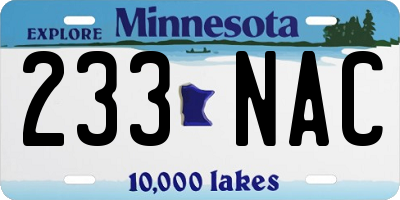 MN license plate 233NAC