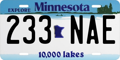 MN license plate 233NAE