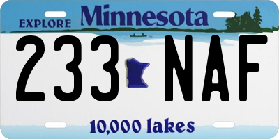 MN license plate 233NAF