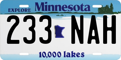 MN license plate 233NAH