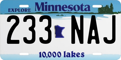 MN license plate 233NAJ