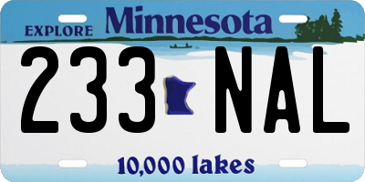MN license plate 233NAL