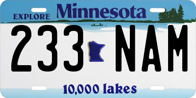 MN license plate 233NAM