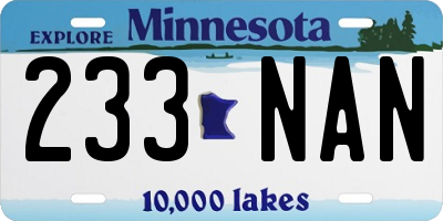 MN license plate 233NAN