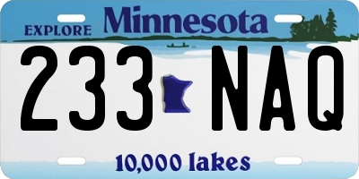 MN license plate 233NAQ