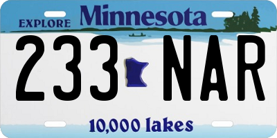 MN license plate 233NAR