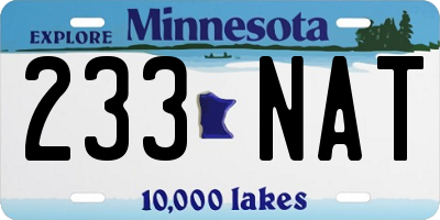 MN license plate 233NAT