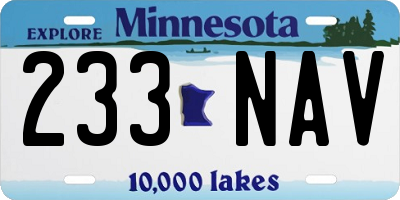 MN license plate 233NAV