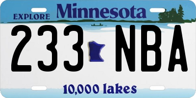 MN license plate 233NBA