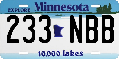 MN license plate 233NBB