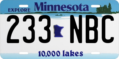 MN license plate 233NBC