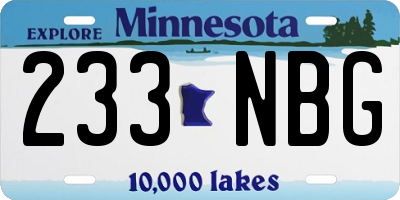 MN license plate 233NBG