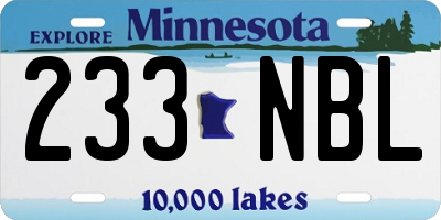 MN license plate 233NBL