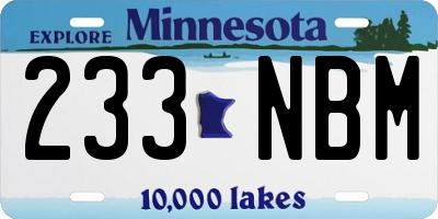MN license plate 233NBM