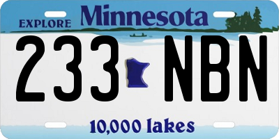 MN license plate 233NBN