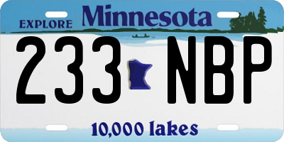MN license plate 233NBP