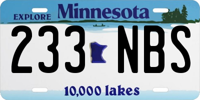 MN license plate 233NBS