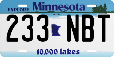 MN license plate 233NBT