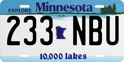 MN license plate 233NBU
