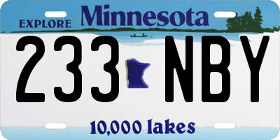 MN license plate 233NBY