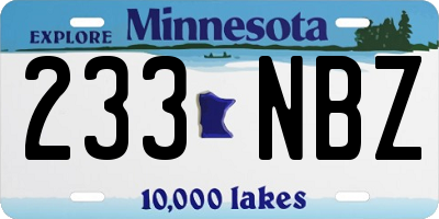 MN license plate 233NBZ