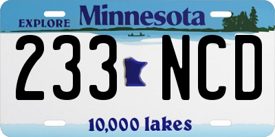 MN license plate 233NCD
