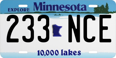 MN license plate 233NCE