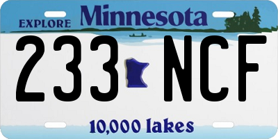 MN license plate 233NCF
