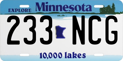 MN license plate 233NCG