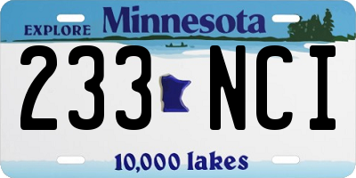 MN license plate 233NCI