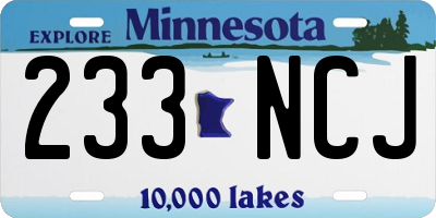 MN license plate 233NCJ