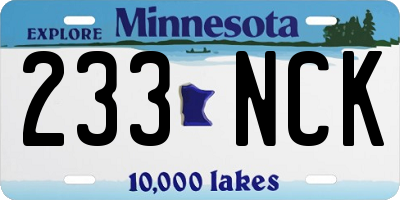 MN license plate 233NCK