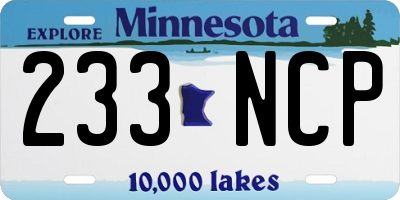 MN license plate 233NCP