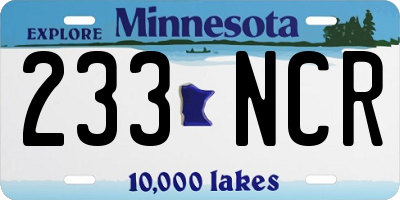 MN license plate 233NCR