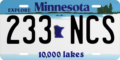 MN license plate 233NCS