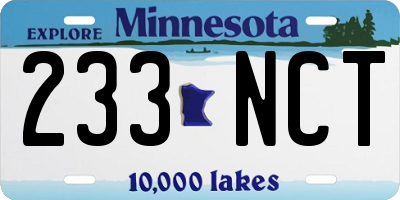 MN license plate 233NCT