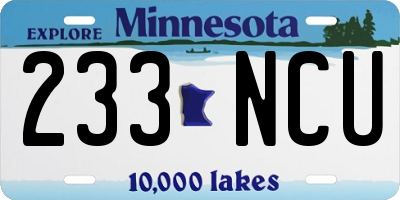 MN license plate 233NCU