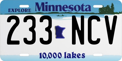 MN license plate 233NCV