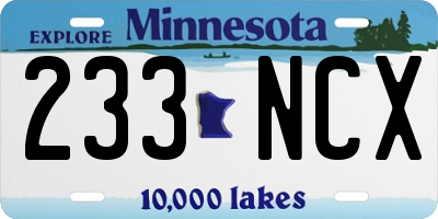 MN license plate 233NCX
