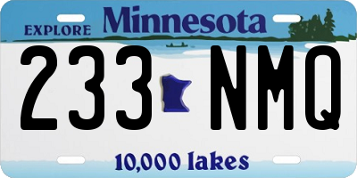 MN license plate 233NMQ