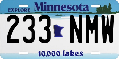 MN license plate 233NMW