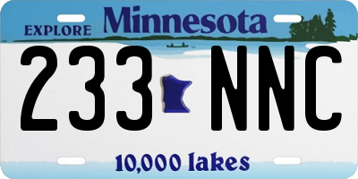 MN license plate 233NNC