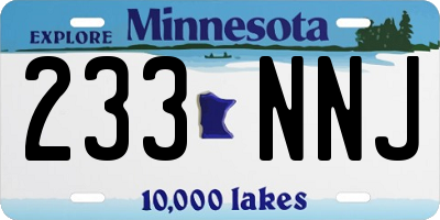 MN license plate 233NNJ